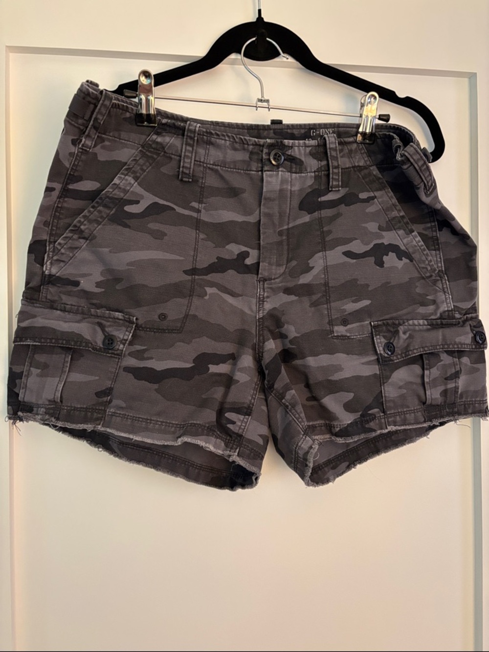 Women's Camo Cargo Shorts - Gray